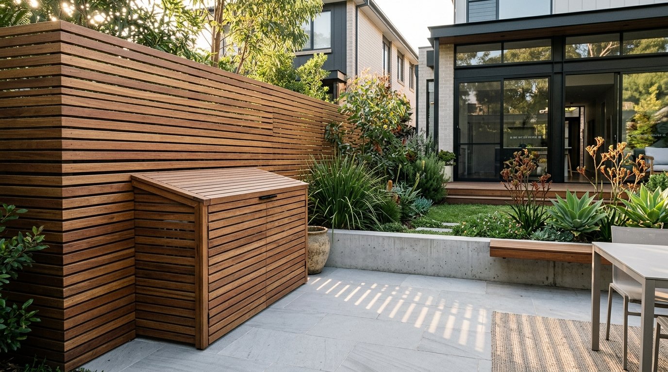 Hardwood Privacy Screen and AC Enclosure Quakers Hill